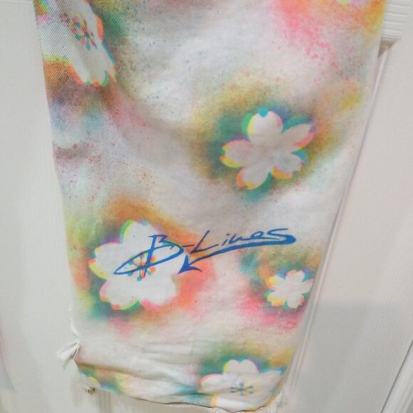 Custom paint job cherry blossom Levi's cross over B-Lines men's jeans - Picture 12 of 13